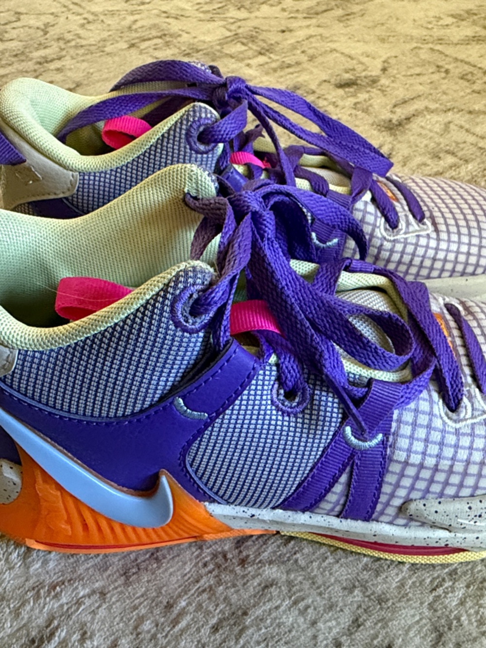 Nike GIRLS Purple, Orange & Pink Basketball Sneakers Volleyball Shoes